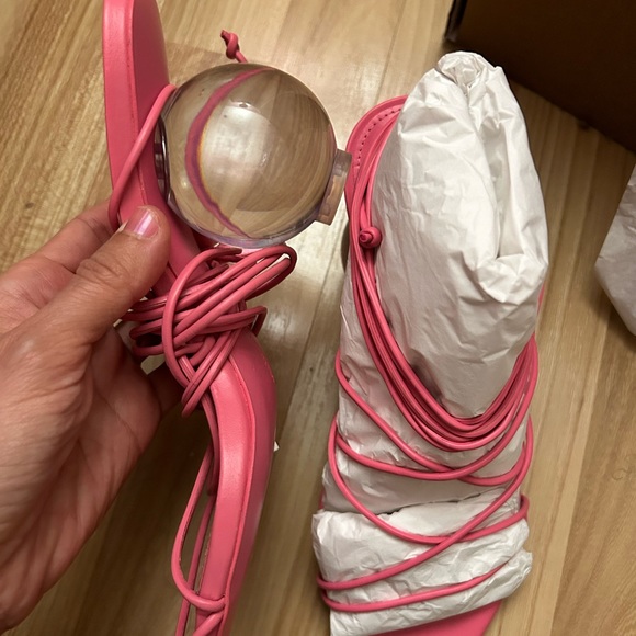 Cult Gaia Su Ankle-Tie Open Toe Sandals Pink - Picture 11 of 11